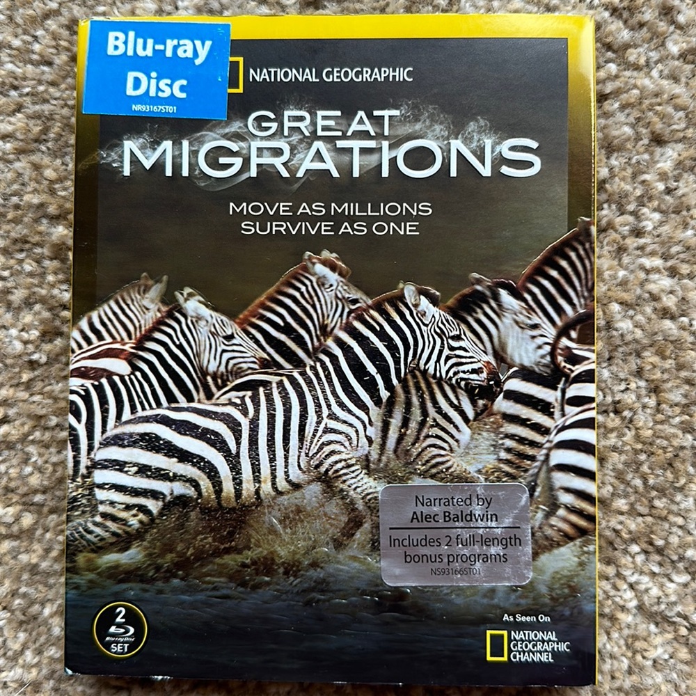 National Geographic Great Migrations Documentary Blu-ray Disc NWT